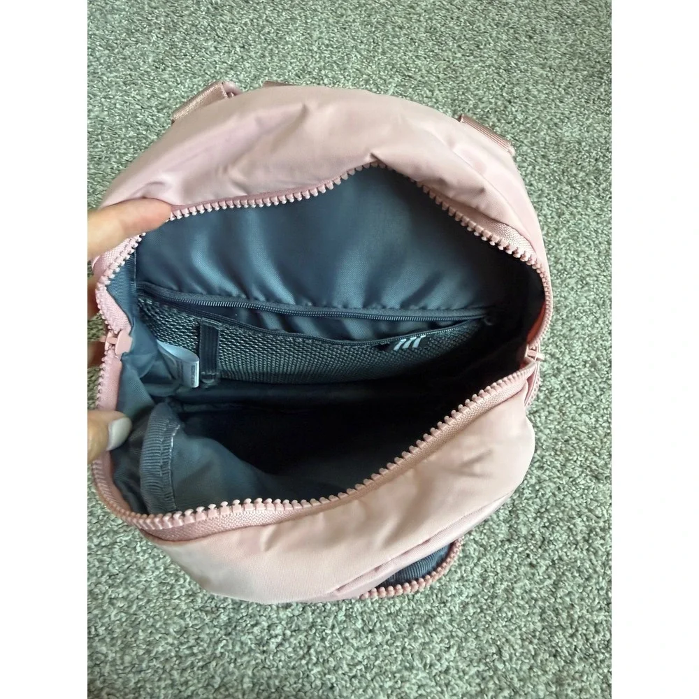 Adidas Mini Backpack Pink Rose Gold Logo Quilted Small Daypack Bag